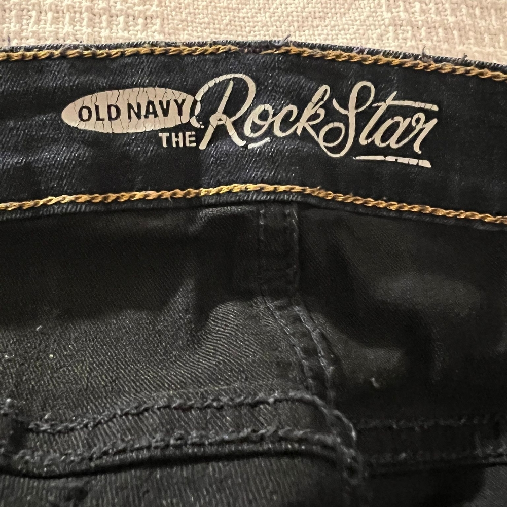 Old Navy Rock Star Straight Leg Black Jeans - Picture 3 of 4